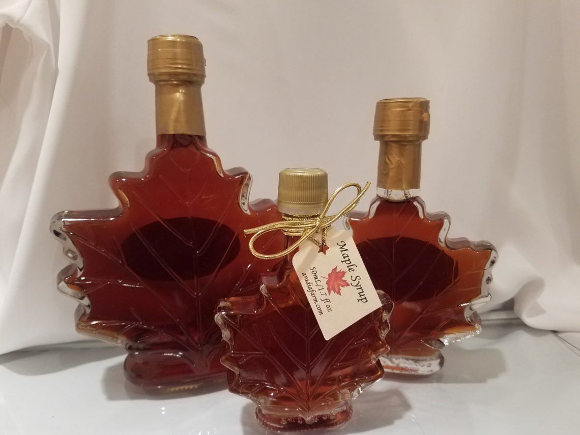 Glass Maple Leaf, maple syrup